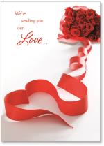 Bouquet W/Heart Ribbon