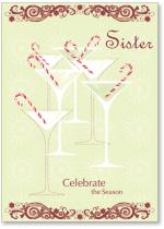 Martini Glasses W/Candy Cane