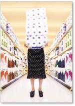 Older woman with toilet paper