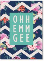 Floral print and chevron pattern