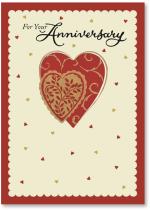 Red & Gold Scroll Hearts