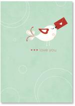 Bird Holding Heart Envelope