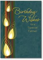 Graphic candle flame shapes on stripes