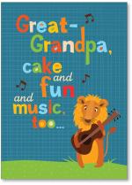 Lion playing guitar
