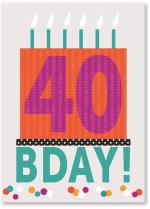Cake with 40 and candles