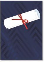 Tip on Diploma with ribbon Geometric background