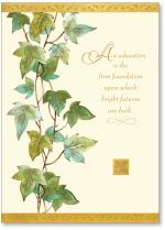 Green leaves with gold borders
