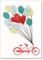 Tandem bike with balloons