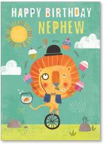 Lion juggling on unicycle