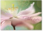 Pink flower, green background, foil accent pattern