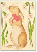 bunny holding heart