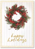 berry wreath on white door