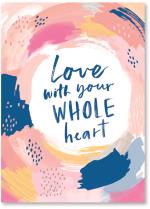 Painterly swooshes of art with lettering in center