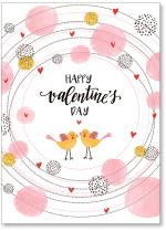 Circles with hearts and birds