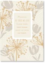 Scattered flowers with text panel