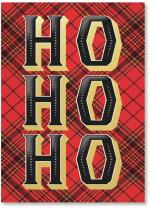 Ho Ho Ho on red plaid