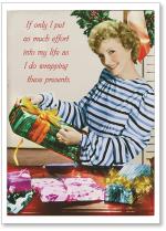 Lady wrapping presents