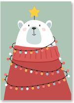 Polar bear with star and lights