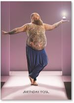 Tattoo yoga guy with cupcake