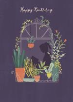 Girl's silhouette in window