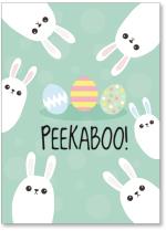 Bunnies peeking over card