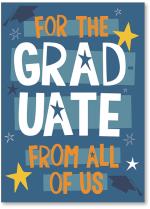 Background with little grad hats and diplomas