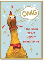 Shocked rubber chicken face