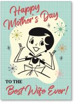 Retro housewife clip art image with fun lettering