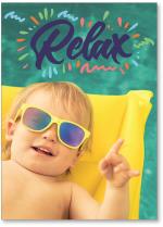 Kid with sunglasses on pool raft