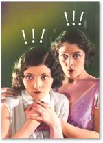 Two retro women surprised