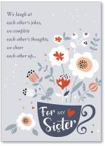 Flowers in teacup with long copy