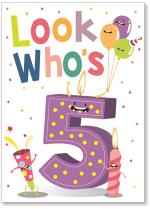 Big number 5 with characters