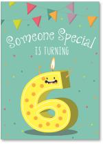 Big number 6 with characters