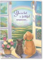 Cat & Dog Looking Out