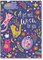Cats on purple bkgrd