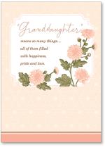 Flowers on a geometric background.