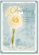 White roses in vase