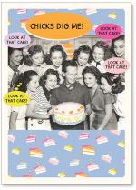 Retro guy with women