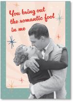 Retro couple embracing
