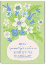 Blue and white flowers in vase