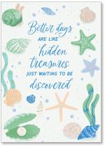Seashells on cream background