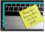 Post it on computer keyboard