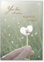 holding heart dandelion