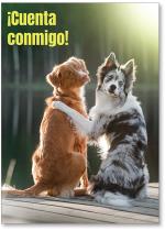 Dogs hugging