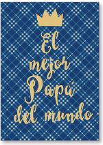Plaid background gold text