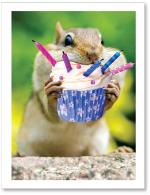 (PB) Chipmunk eating a cupcake