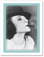 (PB) Retro woman in fedora smoking