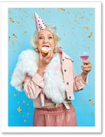 (PB) Party woman eating cake