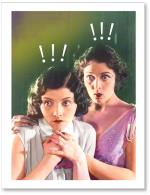 (PB) Two retro women surprised