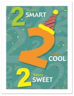 (PB) Lettering featuring 2 in party hat